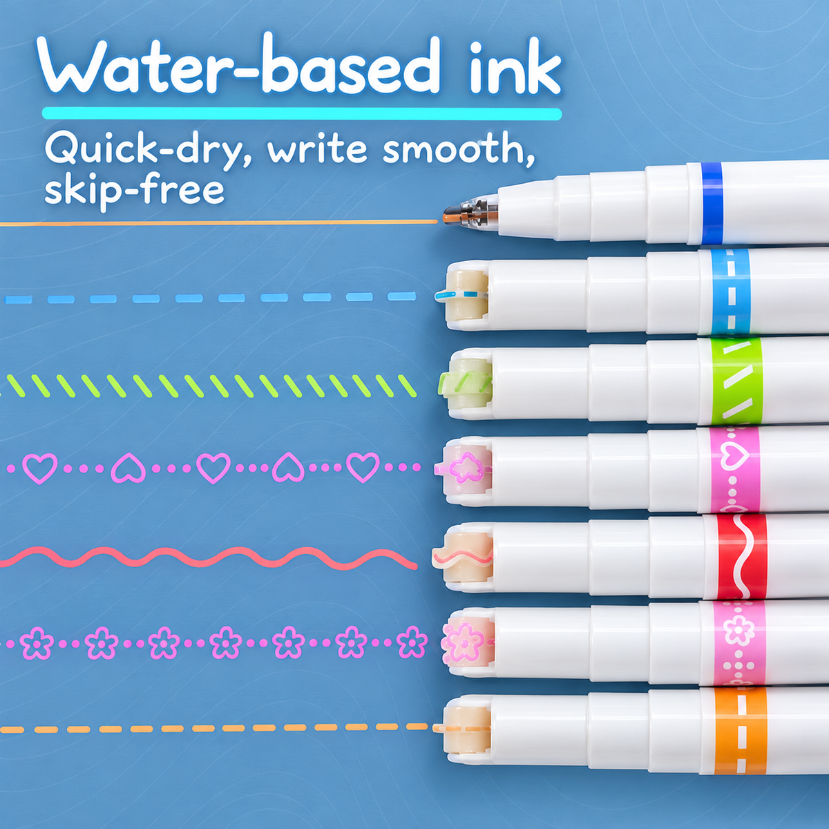 6 Pcs Curve Highlighter Pen Underline Markers
