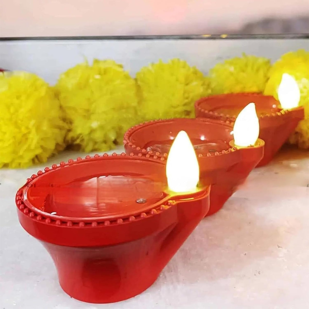 Magic Water-Activated LED Diyas | Flameless Diwali Festive Lights (Pack of 6)