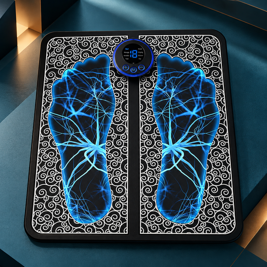 Wireless Foot Massager Mat | Rechargeable, Wireless, Portable (Black)