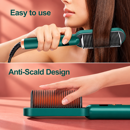 Electric Hair Straightener Ionic Ceramic Brush with Multiple Heat Settings