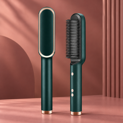 Electric Hair Straightener Ionic Ceramic Brush with Multiple Heat Settings