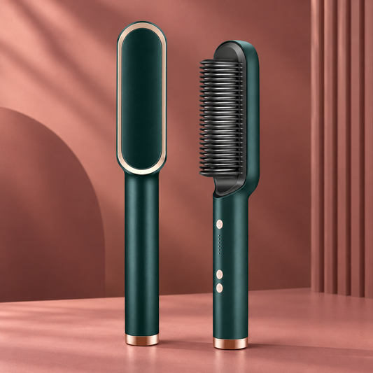 Electric Hair Straightener Ionic Ceramic Brush with Multiple Heat Settings