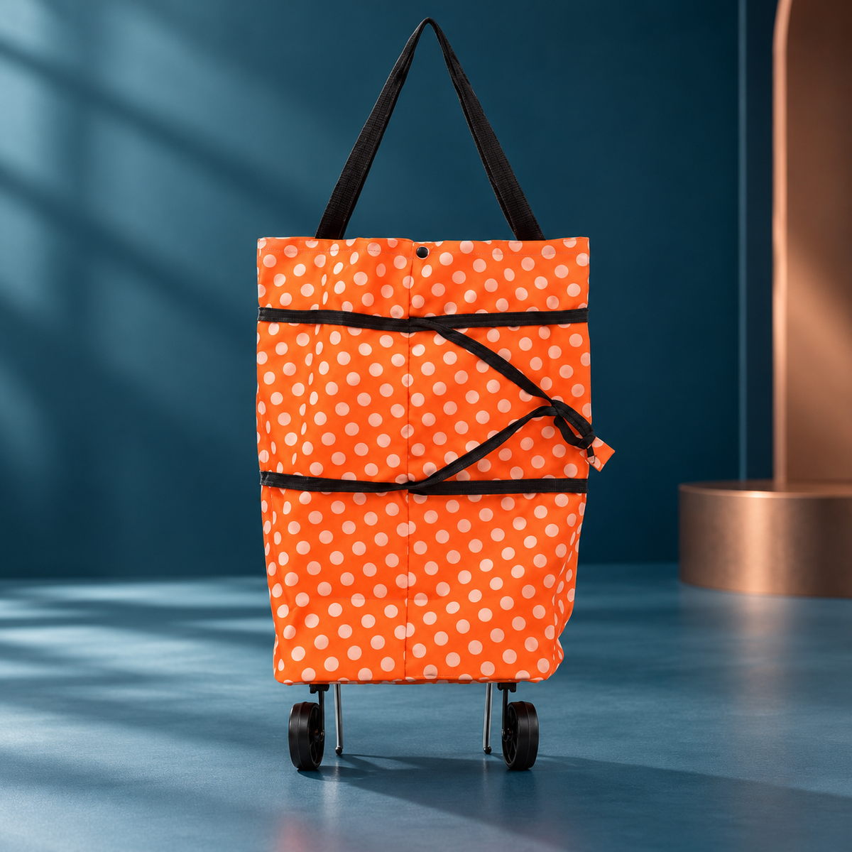 Foldable Shopping Trolley Bag with Wheels, Waterproof
