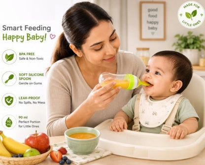 Easy-Squeeze Silicone Baby Feeder, Mess-Free Feeding Bottle