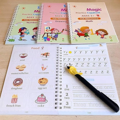 Sank Magic Practice Copybook Set – Reusable Writing & Number Tracing Books for Kids